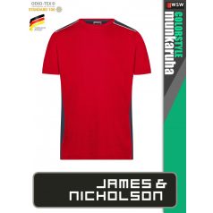   James & Nicholson COLORSTYLE RED technikai kétszínű póló - munkaruha