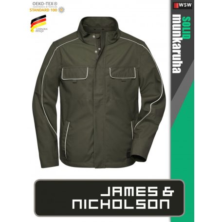 James & Nicholson SOLID OLIVE technikai softshell kabát - munkaruha