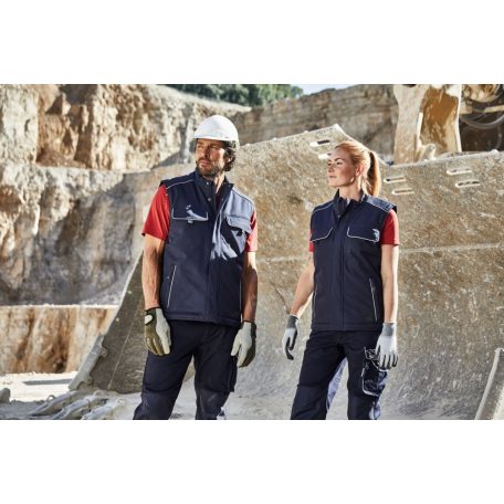 James & Nicholson SOLID NAVY technikai hőtükrös bélelt softshell mellény - munkaruha