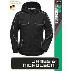   James & Nicholson SOLID BLACK technikai hőtükrös bélelt softshell kabát - munkaruha