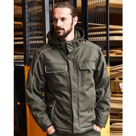 James & Nicholson SOLID BLACK technikai hőtükrös bélelt softshell kabát - munkaruha