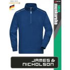 James & Nicholson SOLID DARKROYAL technikai zippzáras pamutgazdag pulóver - munkaruha