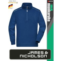   James & Nicholson SOLID DARKROYAL technikai zippzáras pamutgazdag pulóver - munkaruha