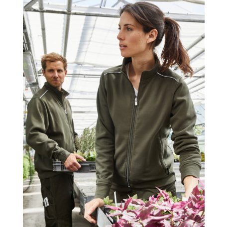 James & Nicholson SOLID RED technikai zippzáras pamutgazdag pulóver - munkaruha