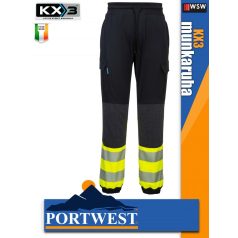   Portwest KX3 BLACK_YELLOW prémium flexi deréknadrág - munkaruha