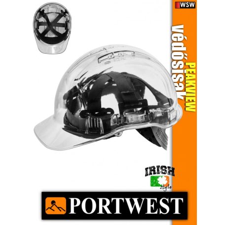 Portwest PEAK VIEW UV400 átlátszó szellőző munkavédelmi sisak - 7 éves védősisak