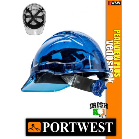 Portwest PEAK VIEW PLUS UV400 átlátszó szellőző munkavédelmi sisak - 7 éves védősisak