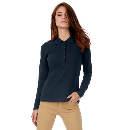 B&C SAFRAN PURE LSL WOMEN hosszúujjú galléros női póló