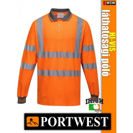 Portwest HI-VIS jól láthatósági lélegző galléros hosszúujjú póló - munkaruha