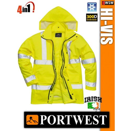 Portwest HI VIS jólláthatósági téli kabát 4in1 Portwest HI VIS jólláthatósági téli kabát 4in1 munkaruha