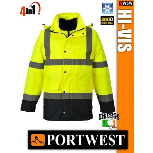 Portwest HI VIS jólláthatósági téli kabát 4in1 Portwest HI VIS jólláthatósági téli kabát 4in1 munkaruha