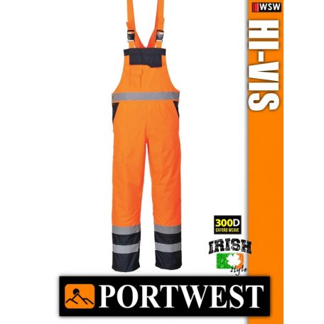 Portwest HI-VIS jólláthatóság kantárosnadrág - munkaruha