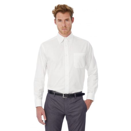 B&C OXFORD férfi hosszúujjú ing - munkaruha