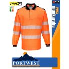 Portwest PW3 ORANGE jólláthatósági hosszúujjú galléros póló - munkaruha