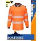Portwest PW3 ORANGE jólláthatósági hosszúujjú galléros póló - munkaruha
