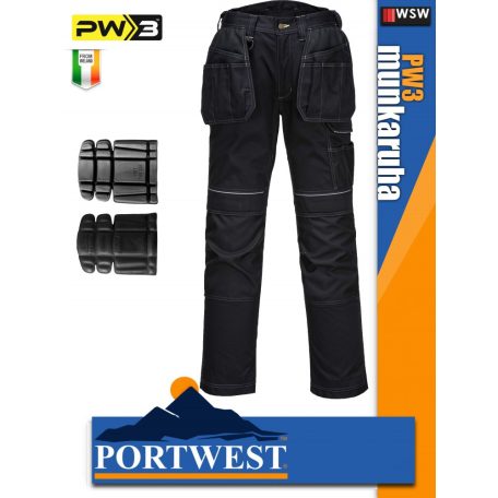 Portwest PW3 BLACK derekas munkanadrág - munkaruha