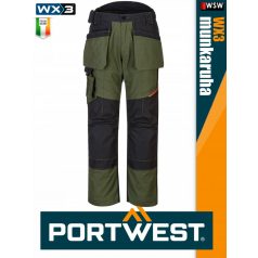   Portwest WX3 OLIVE prémium derekas lengőzsebes munkanadrág ajándék térbetéttel - munkaruha