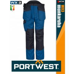   Portwest WX3 STEELBLUE prémium derekas lengőzsebes munkanadrág ajándék térbetéttel - munkaruha