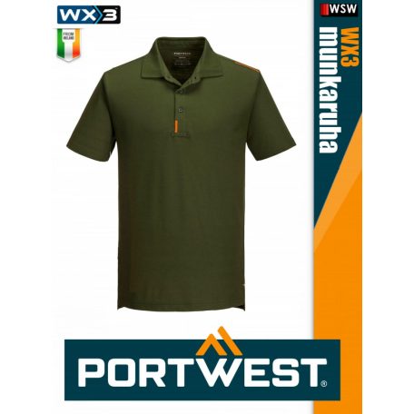 Portwest WX3 OLIVE prémium galléros póló - munkaruha