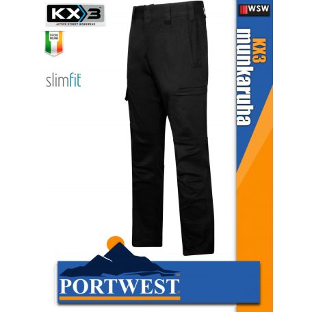 Portwest KX3 BLACK prémium ripstop rövidnadrág - munkaruha